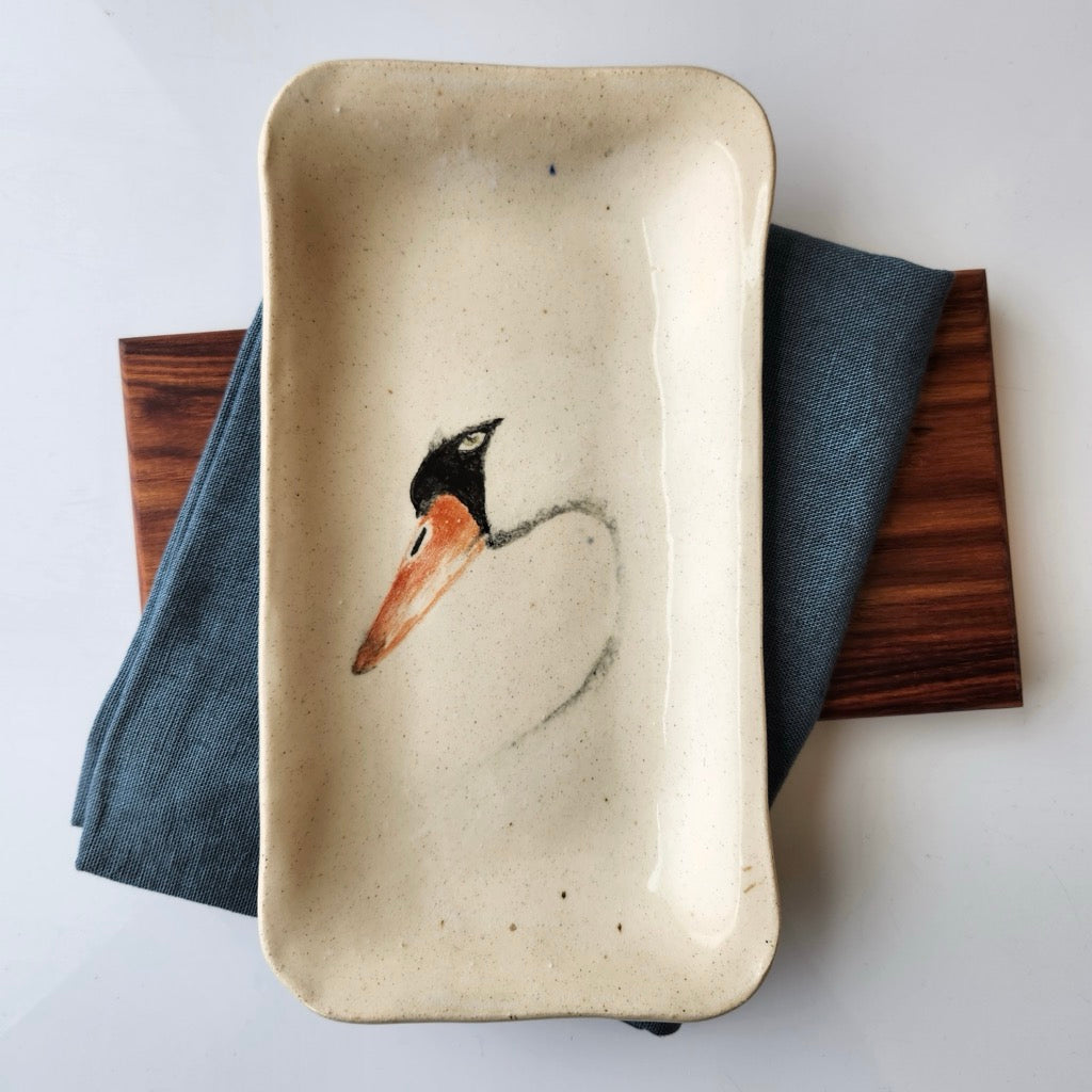 Medium Swan Dish by Jan Toscano