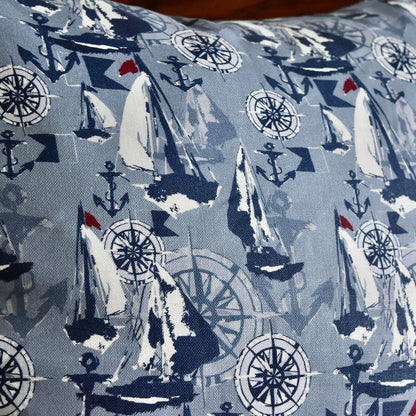 Decorative 100% Linen Pillow in Nautical by Glass Muriel