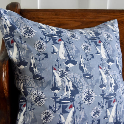 Decorative 100% Linen Pillow in Nautical by Glass Muriel