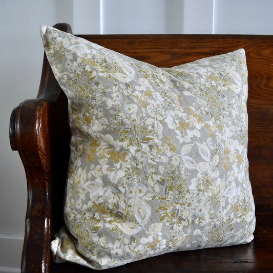 Decorative 100% Linen Pillow in Summer Trellis by Glass Muriel