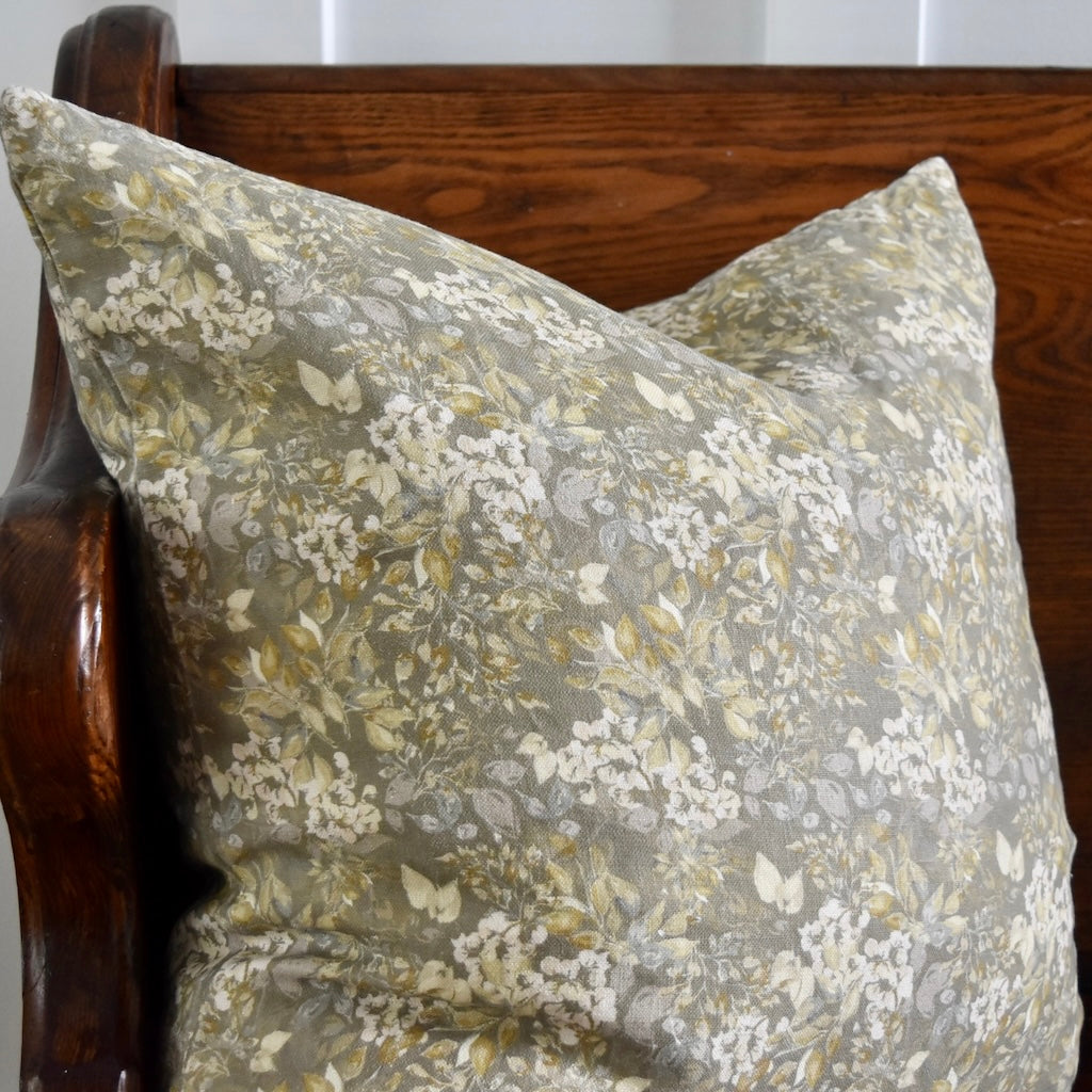 Decorative 100% Linen Pillow in Wildflower by Glass Muriel
