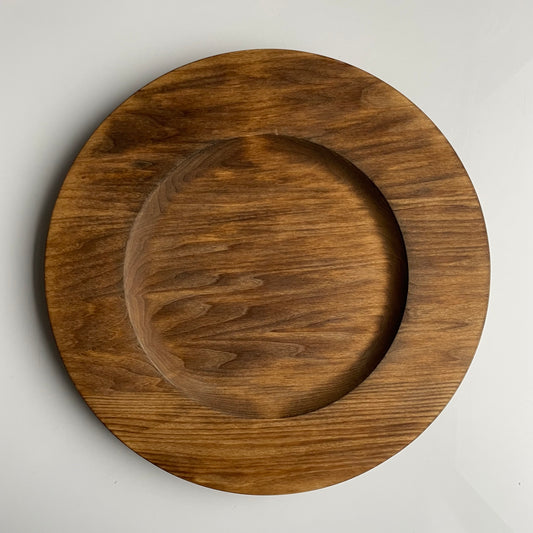10" Ash Rim Plate 6.5" Center Dark Walnut & Bee's Oil Finish by Holland Bowl Mill