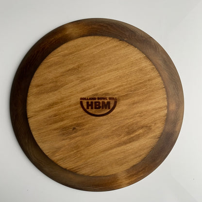 10" Ash Rim Plate 6.5" Center Dark Walnut & Bee's Oil Finish by Holland Bowl Mill