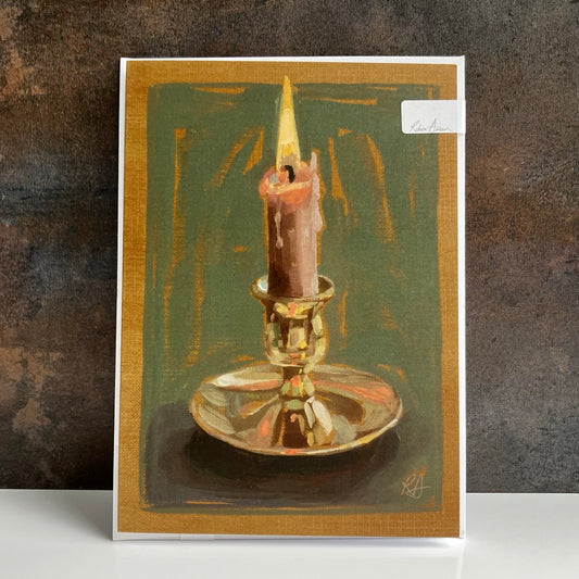 Candle Greeting Card by Rebecca Deneau