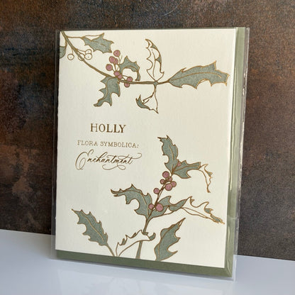 Holly - Language of Flowers Greeting Card By Ciarra Claire