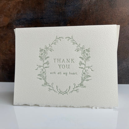 Thank You With All My Heart Greeting Card By Ciarra Claire