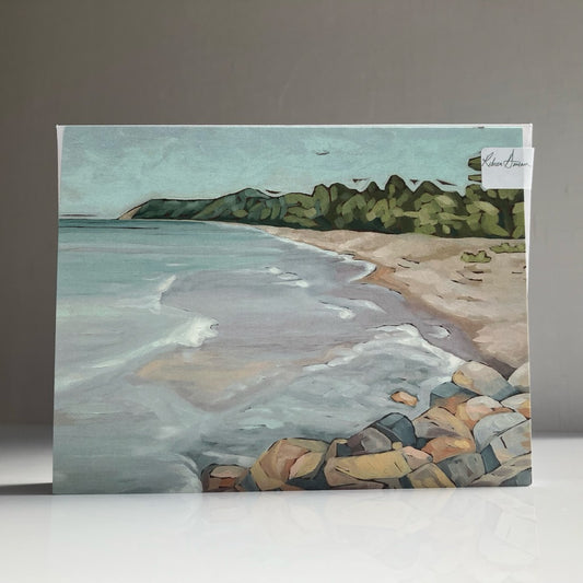 Note Card in Lake Michigan Beach by Rebecca Deneau