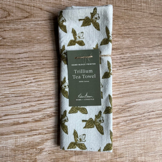 Trillium Tea Towel by Rebecca Deneau