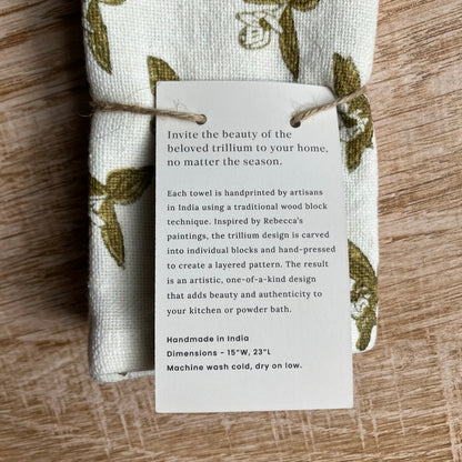 Trillium Tea Towel by Rebecca Deneau