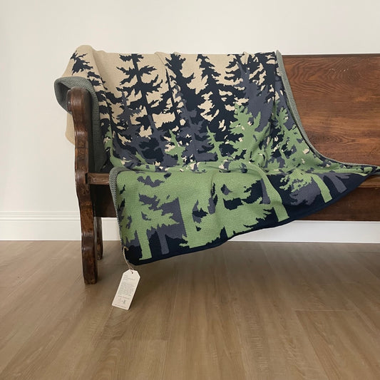 Poly Tree Line Throw Blanket by In2Green