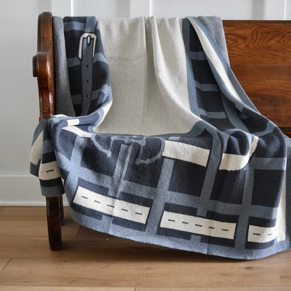 Equestrian Lattice throw blanket in Blue by In 2 Green