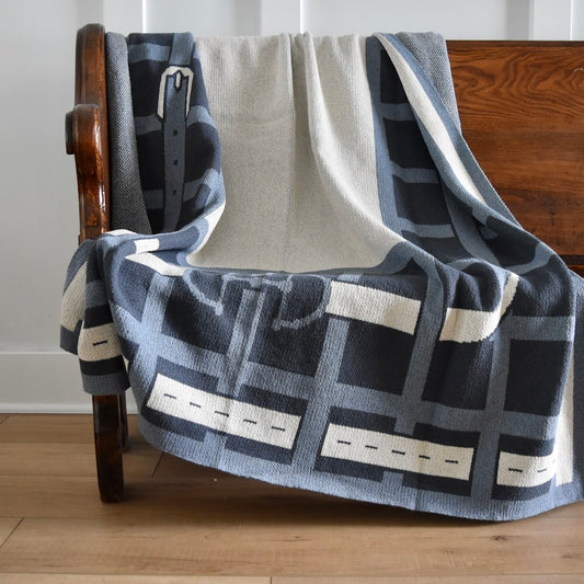 Equestrian Lattice throw blanket in Blue by In 2 Green