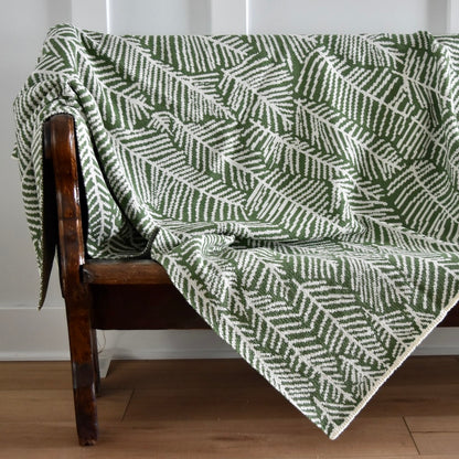 Leaf Melody Throw Blanket in Green by Elodie Blanchard for In 2 Green