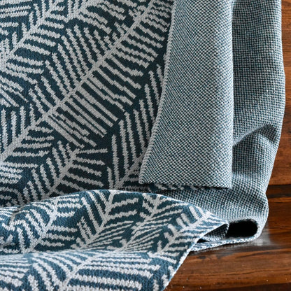 Leaf Melody Throw Blanket in Blue by Elodie Blanchard for In 2 Green