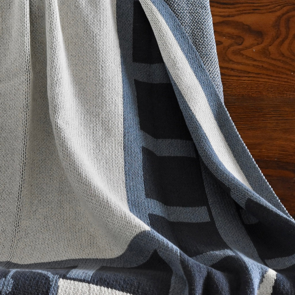 Equestrian Lattice throw blanket in Blue by In 2 Green