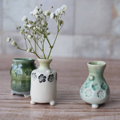 Miniature Bud Vase Trio in Apple by Sky Mage