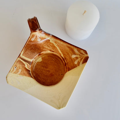 Candle Holder in Rust by Otis Pottery