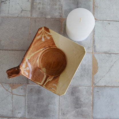 Candle Holder in Rust by Otis Pottery