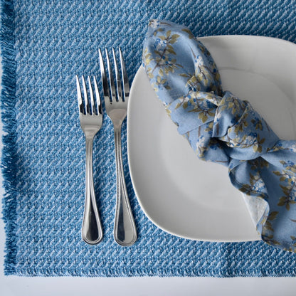 Placemat in Blue and Grey by Kristina Nichols