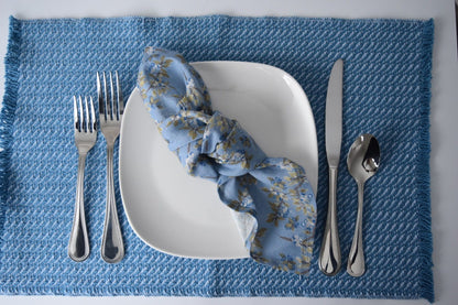 Placemat in Blue and Grey by Kristina Nichols