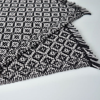 Placemat in Geometric Black and Silver by Kristina Nichols