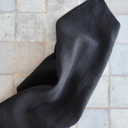 Heavyweight Linen Napkin in Black by Rough Linen (Set of 4)