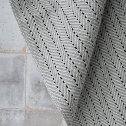 Tea Towel / Hand Towel in Grey and White Chevron with black stripes by Kristina Nichols