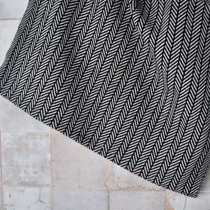 Tea Towel / Hand Towel in Black And Grey Chevron by Kristina Nichols
