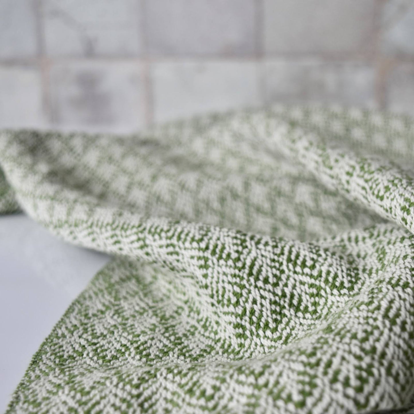 Tea Towel / Hand Towel in Fresh Evergreen by Kristina Nichols