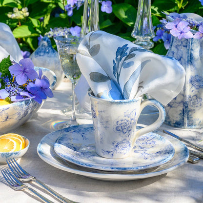 Blue Floral Watercolor Large Napkin by Arte Italica & Crown Linen Designs