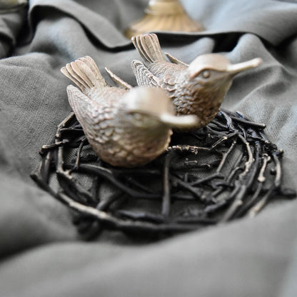 Hummingbird Salt and Pepper Shakers in Pewter by Michael Michaud