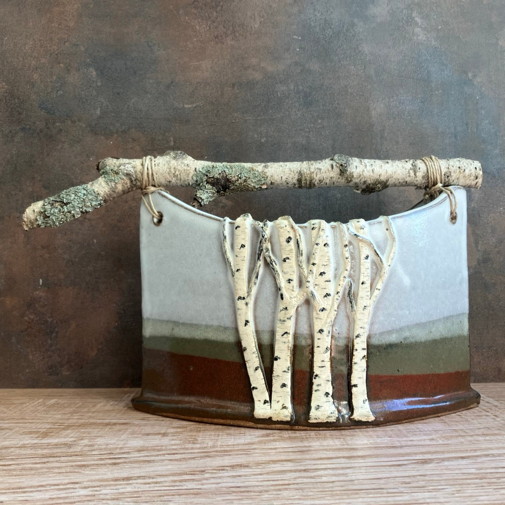 Handmade Basket With Birch Pattern by Jan Toscano